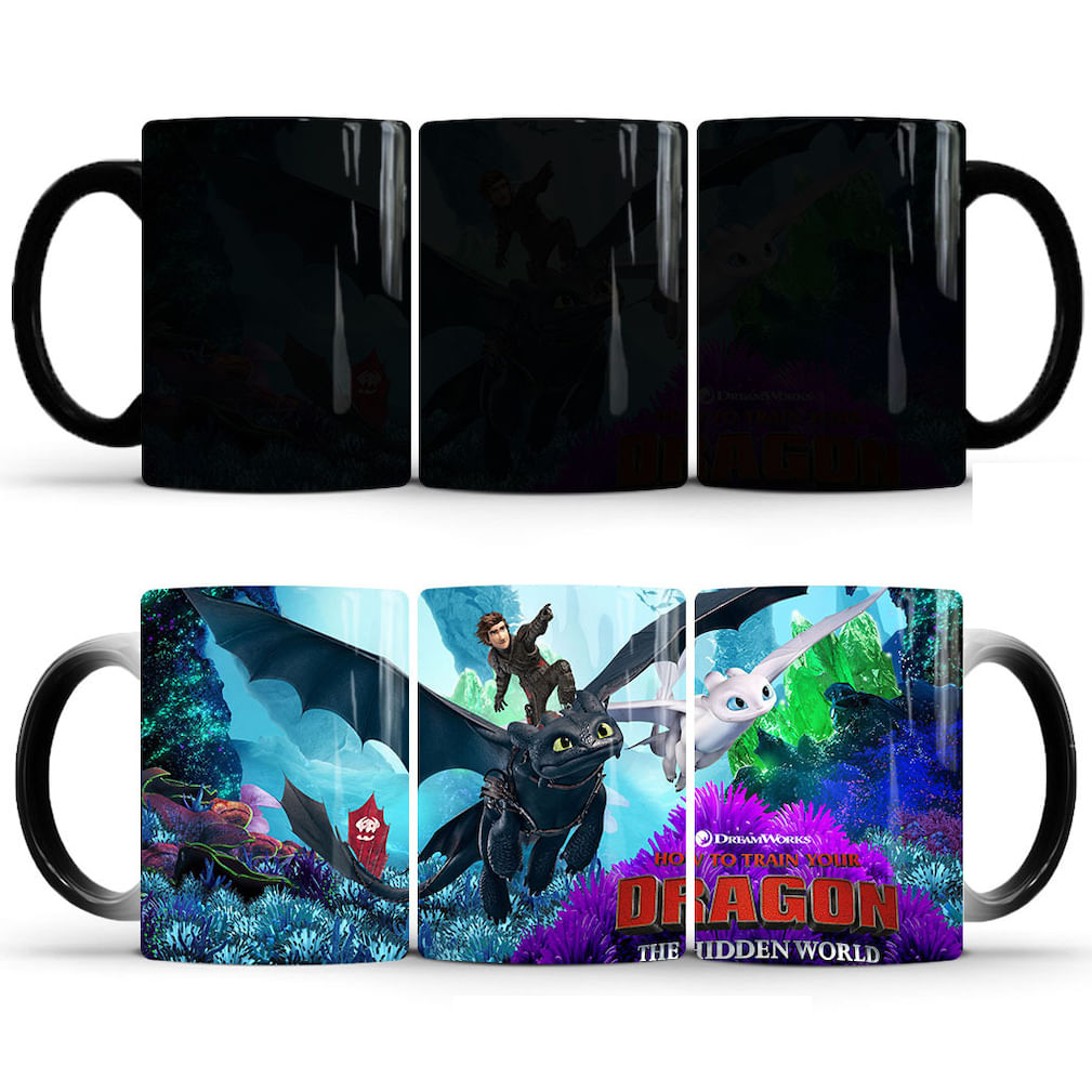 Caneca De Café Cerâmica Train Dragons Toothless Color Changing