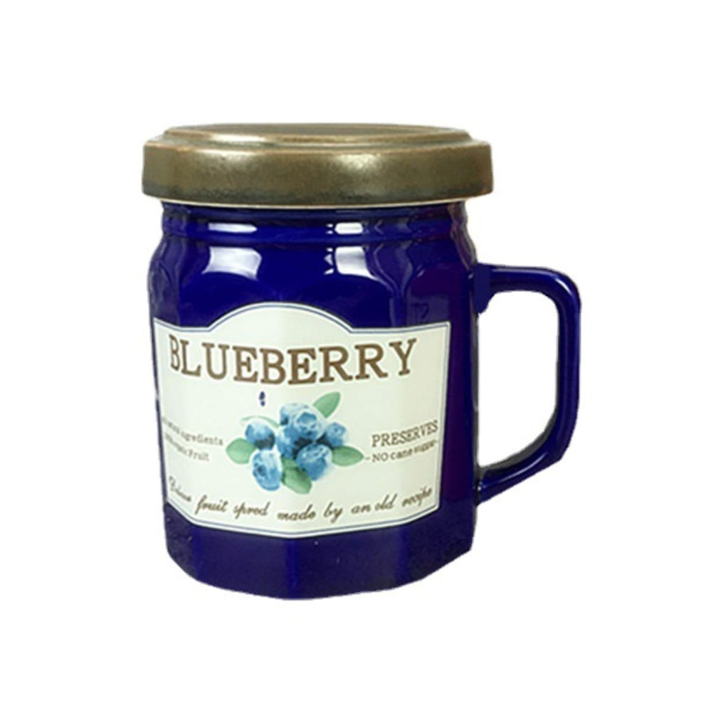 Caneca De Café Cerâmica, Xícara De Chá, Padrão De Geléia De Mirtilo, 300 Ml