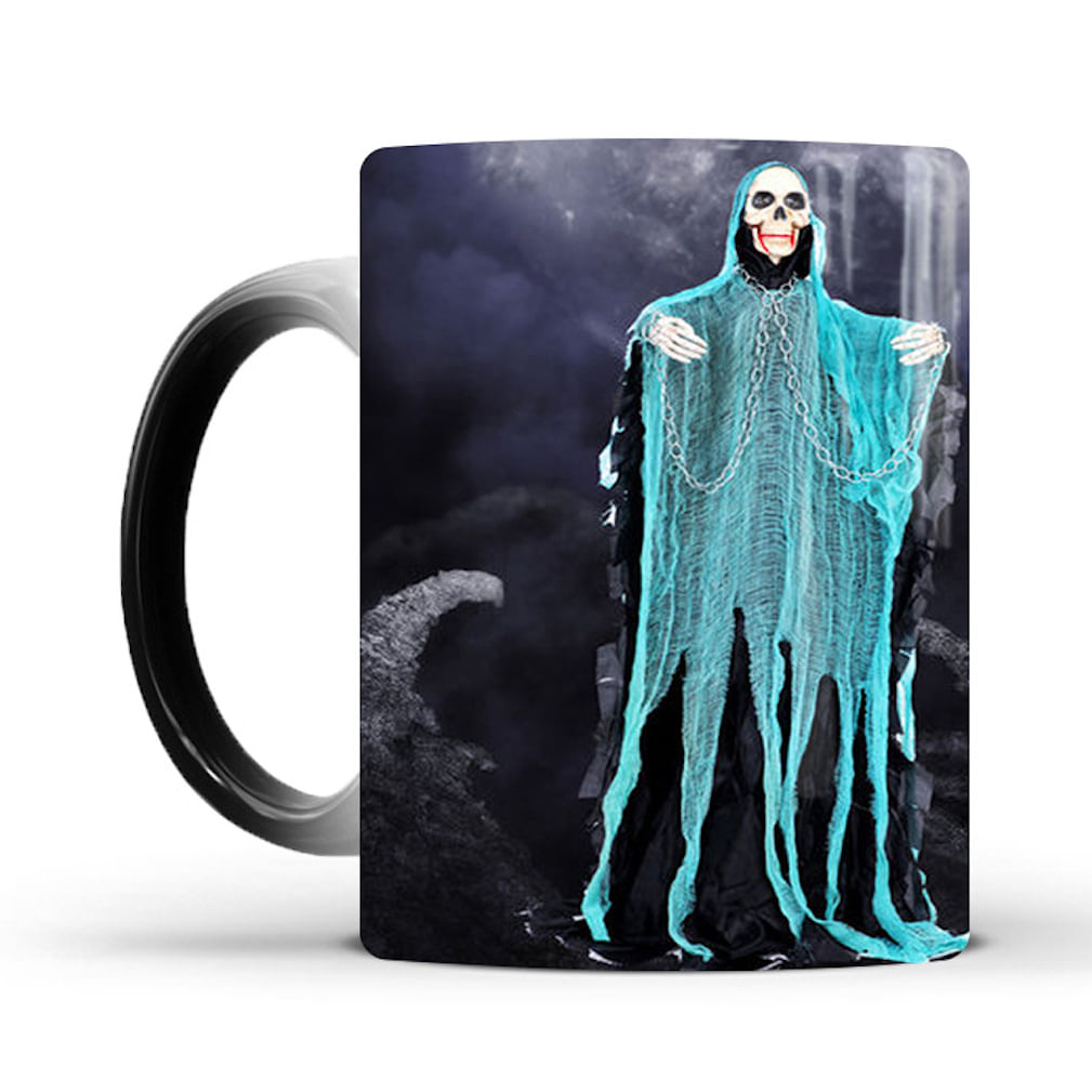 Caneca Halloween Resurrection Skeleton Color Changing Ceramic