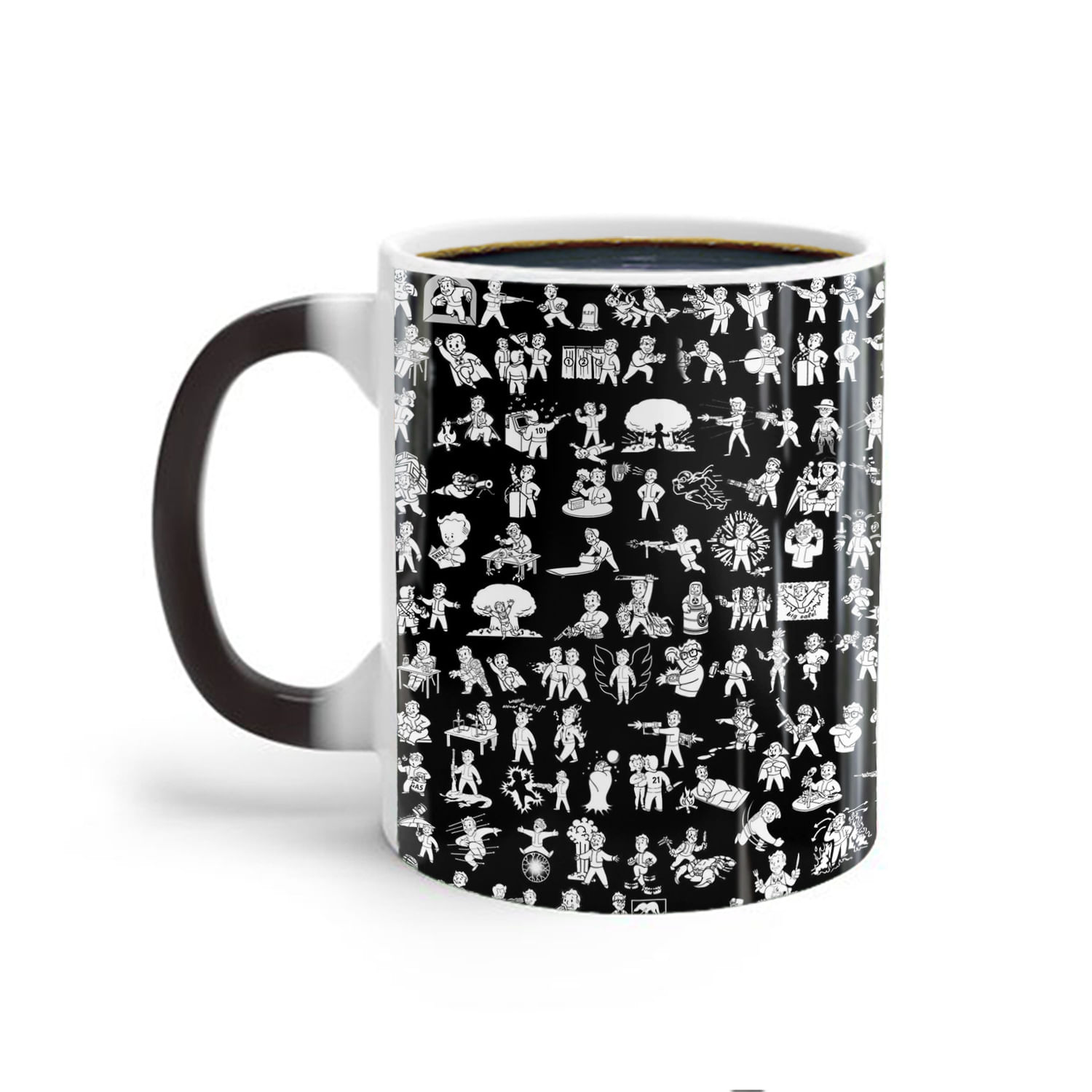 Caneca De Café Color Changing Fallouts Anime 350ml Ceramic