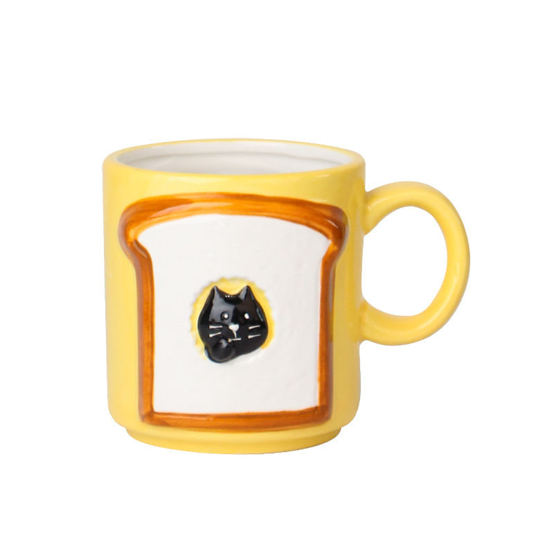 Caneca De Café Toast Bread Pattern Ceramic 200ml