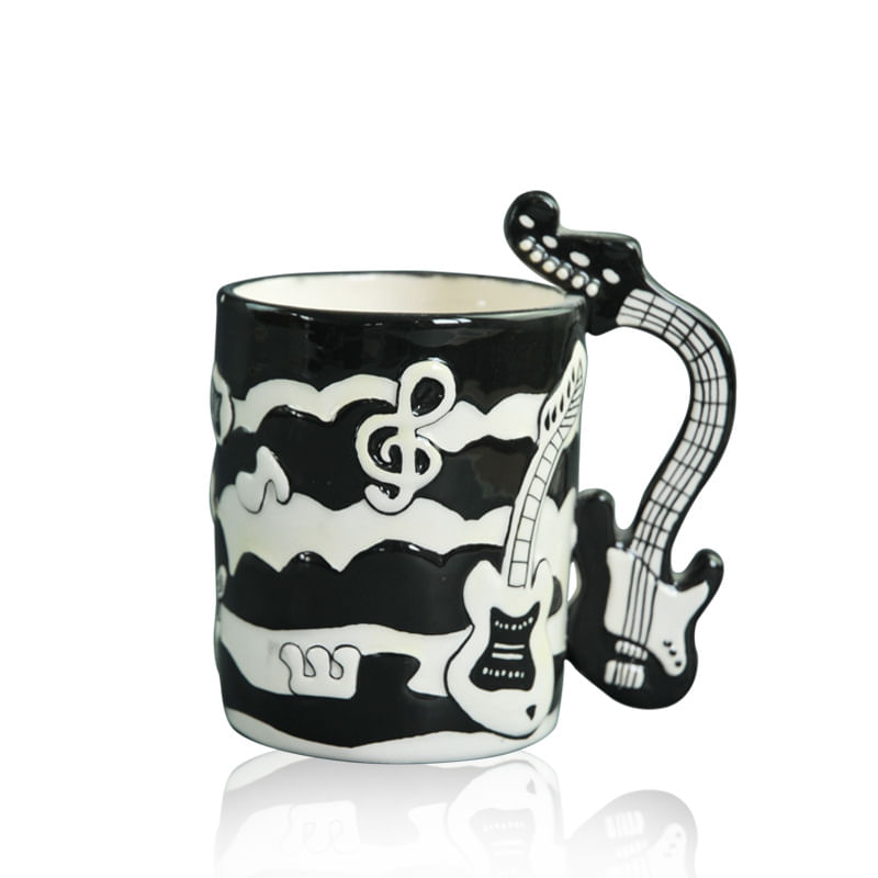 Caneca De Café Guitar Shape Music Ceramic 300ml