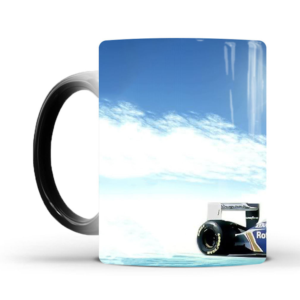 Caneca Ceramic Racing Ayrtons Sennas Car Pattern Que Muda De Cor