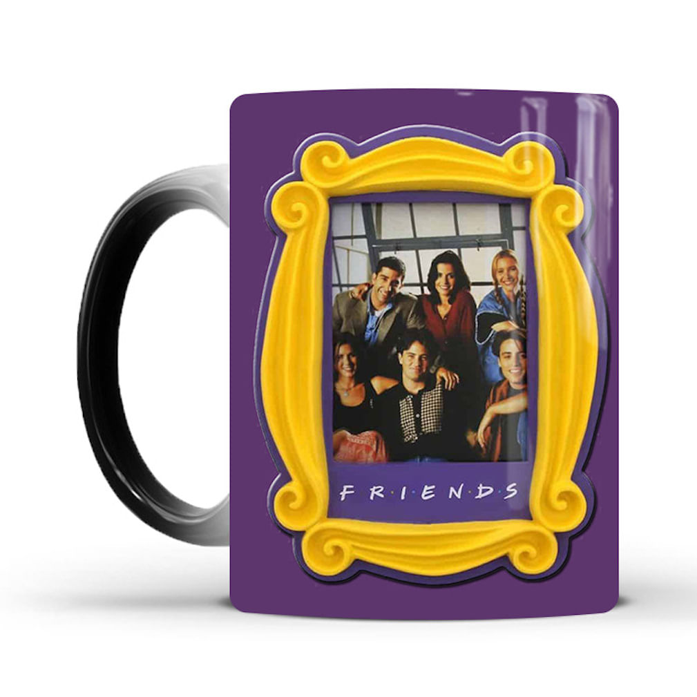 Chá De Café Cerâmico Mug Friends Color Changing 330 Ml