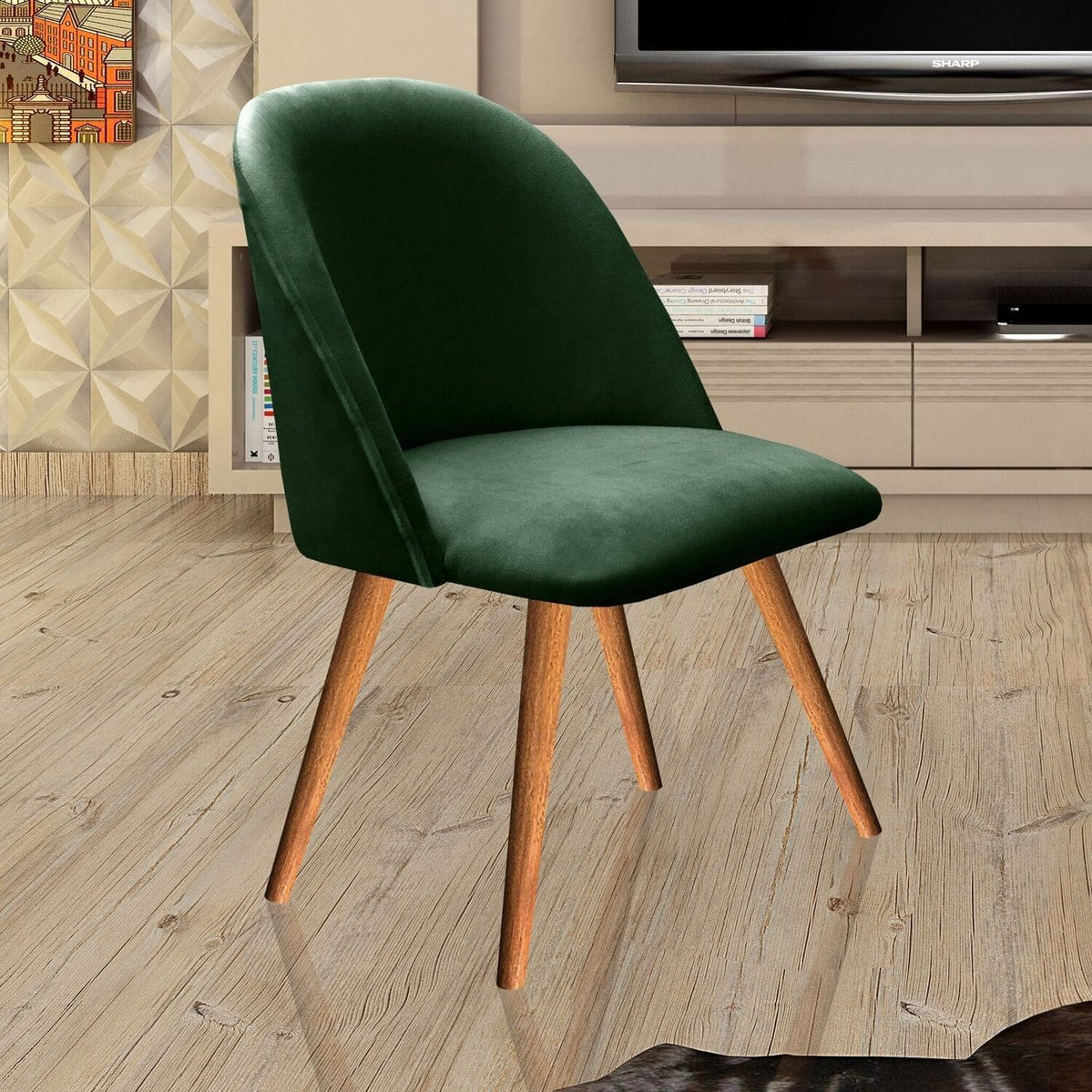 Poltrona Decorativa Gaia Para Sala, Quarto, Recepção Verde