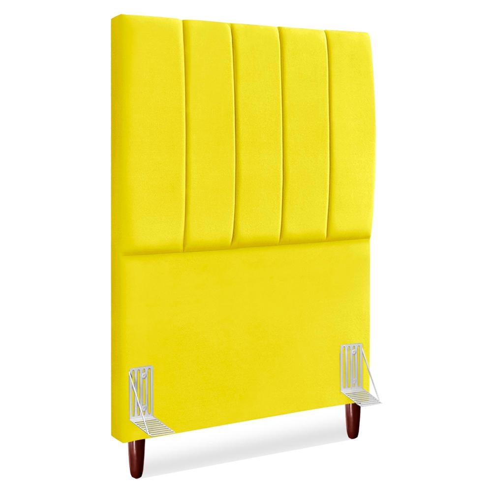 Cabeceira Solteiro 100 Cm Com Frame Carla Suede Amarelo Artte