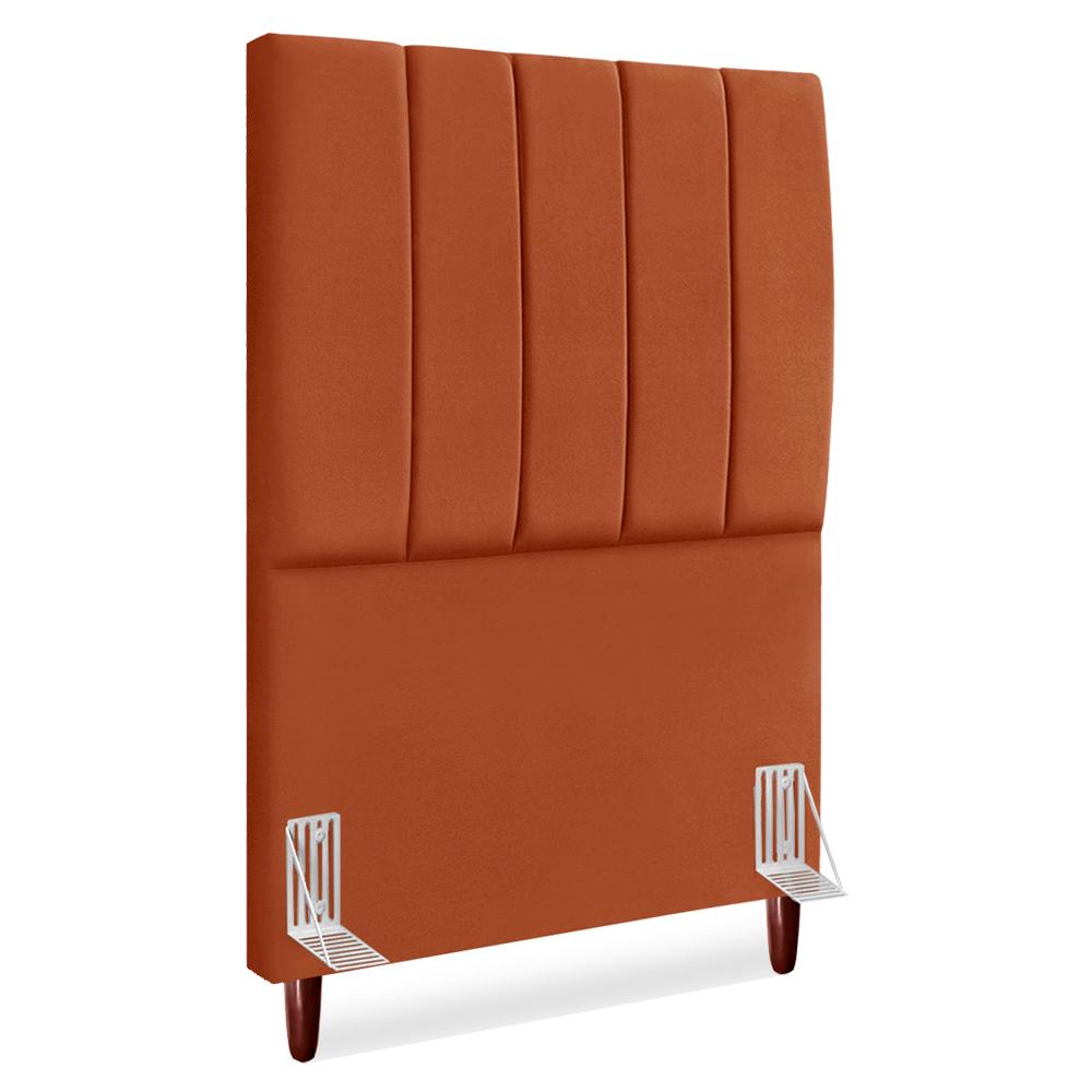Cabeceira Solteiro 100 Cm Com Frame Carla Suede Terracota Artte