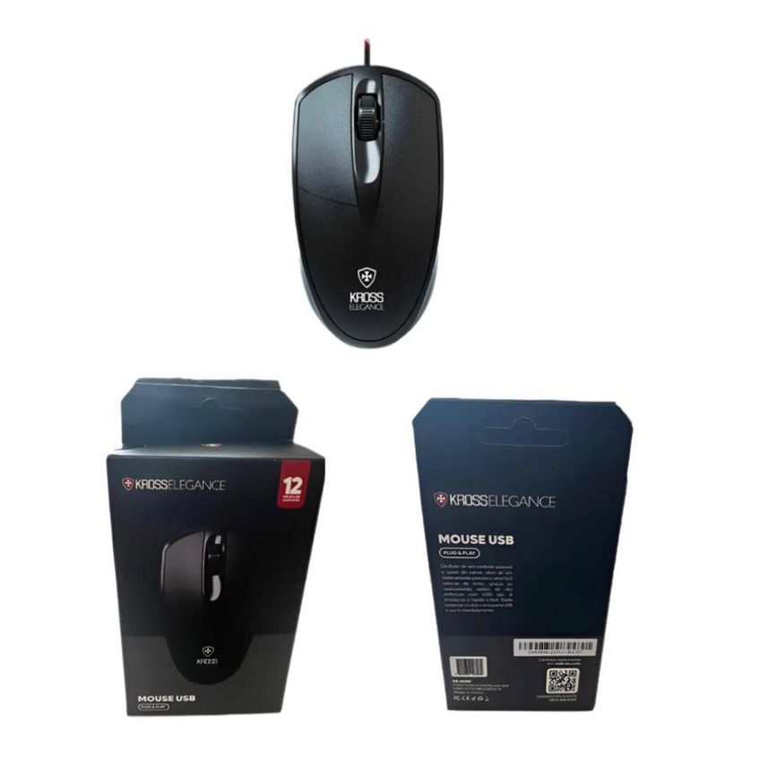 Mouse Kross Elegance Ke-m099 Óptico Usb Preto 1000 Dpi - Preto - imagem 3