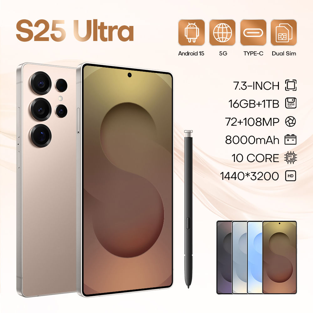 Smartphone Stqc S25 Ultra 16 Gb+1 Tb 7,3 Polegadas Dourado