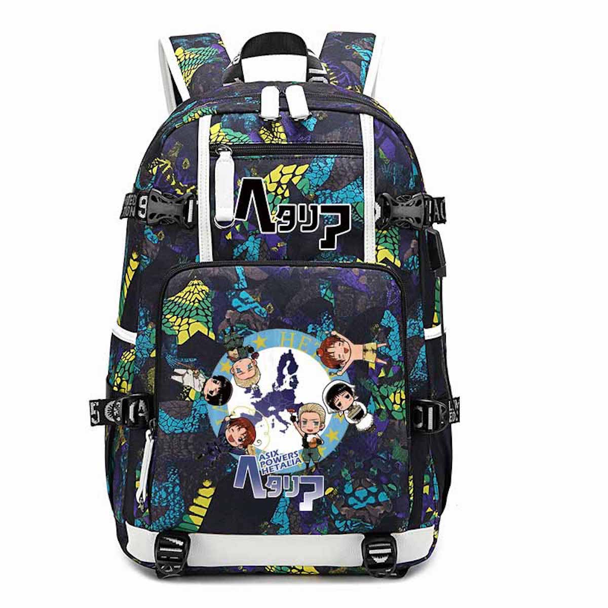 Mochila Axis Powers Hetalia Cartoon Kids School 30x15x47cm