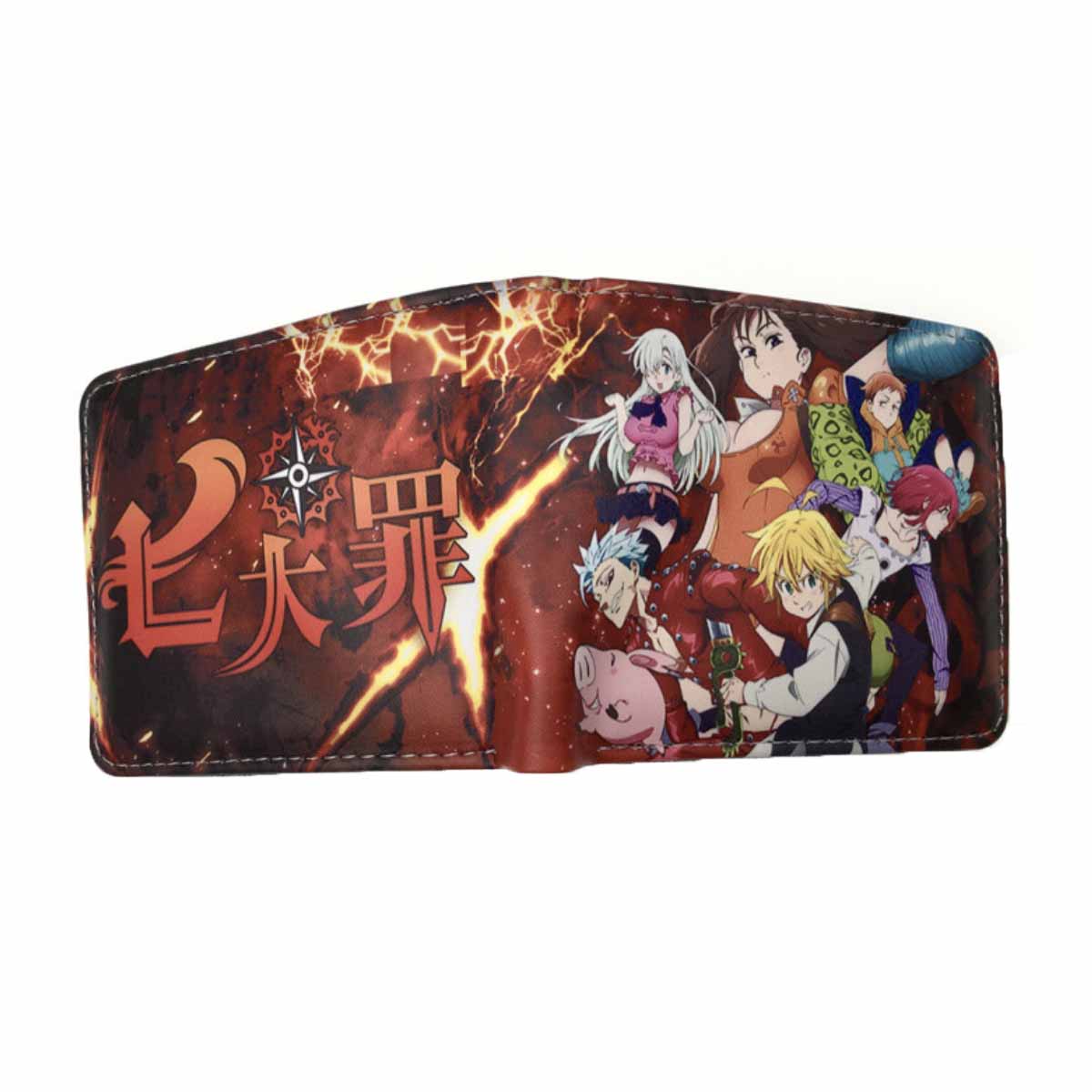 Carteira Seven Deadly Sins Anime Characters Slim Bifold Pu