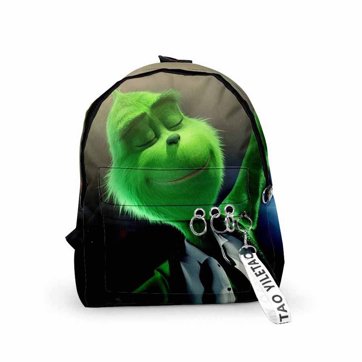 Mochila Grinch Christmas Cartoon Kids School 29x12x40cm