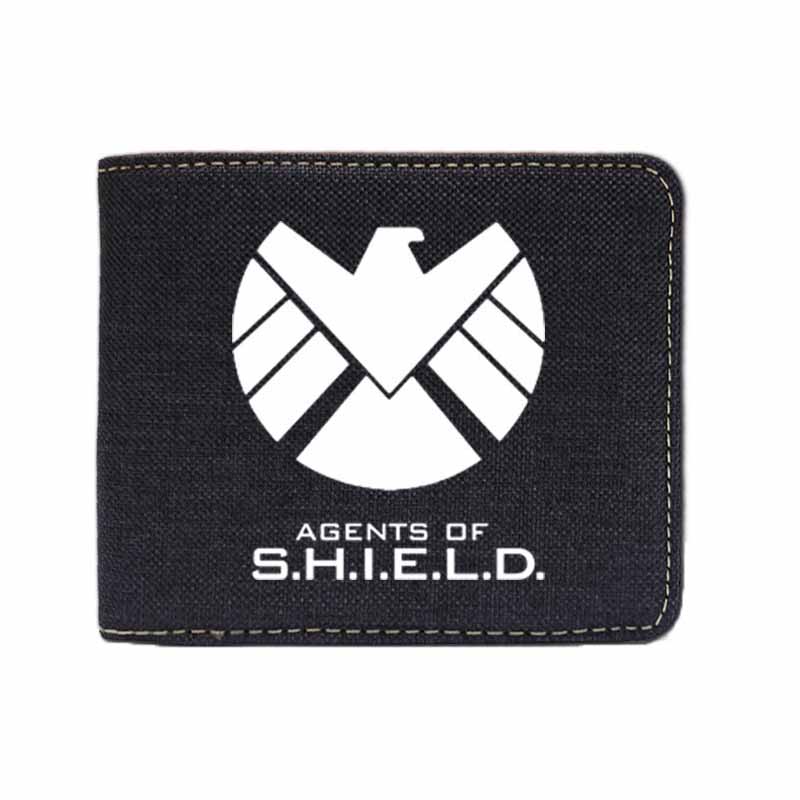 Wallet Shields Anime Characters Slim Bifold Em Couro Pu