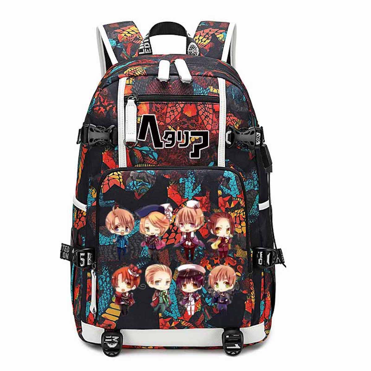 Mochila Axis Powers Hetalia Cartoon Kids School 30x15x47cm