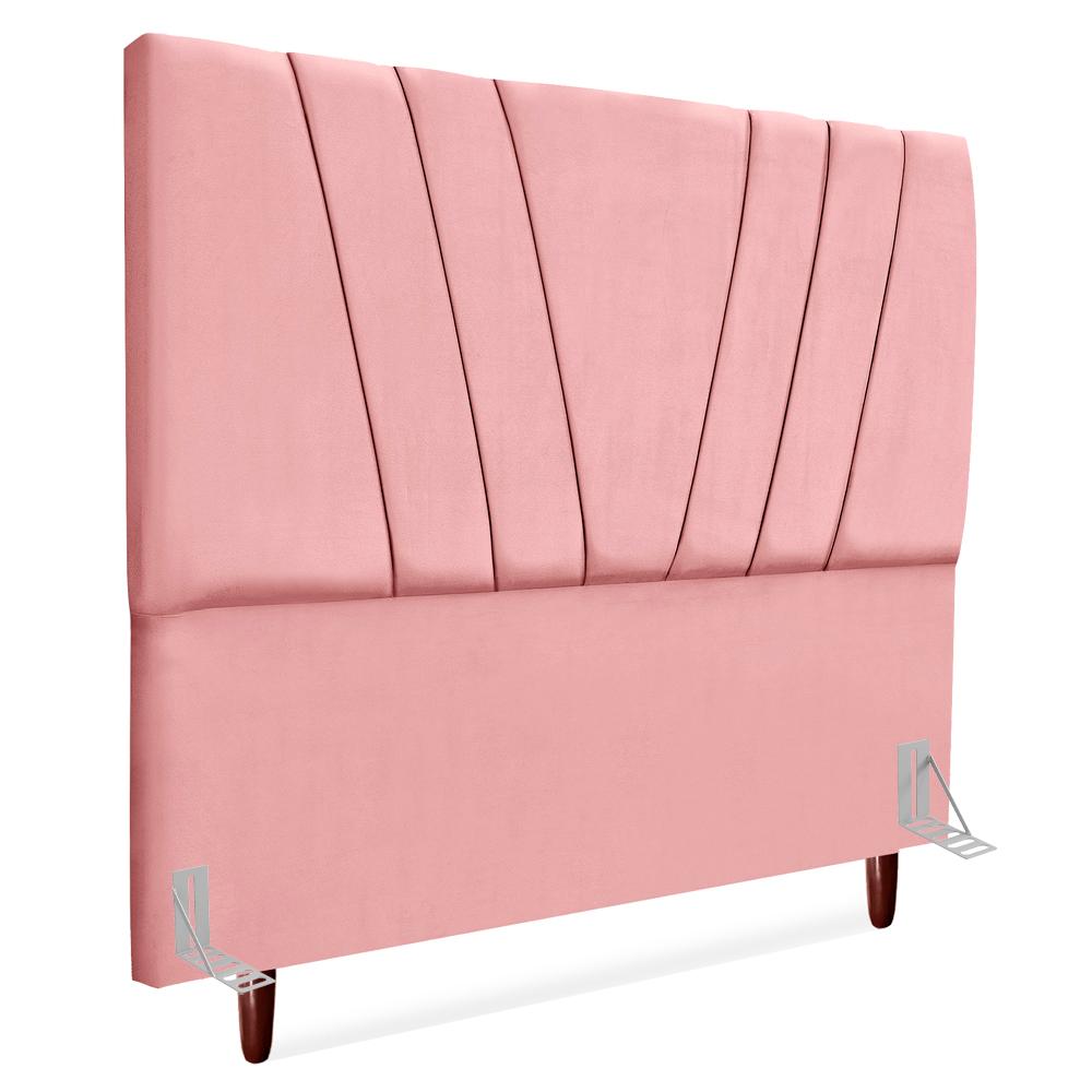 Cabeceira Queen 160 Cm Com Frame Belgica Suede Rosa Artte