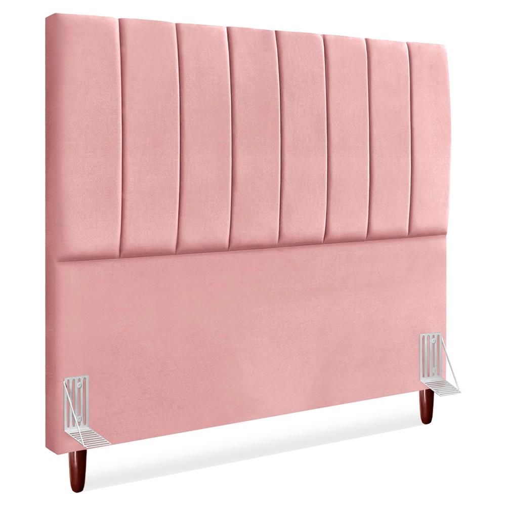 Cabeceira Casal 140 Cm Com Frame Carla Suede Rosa Artte