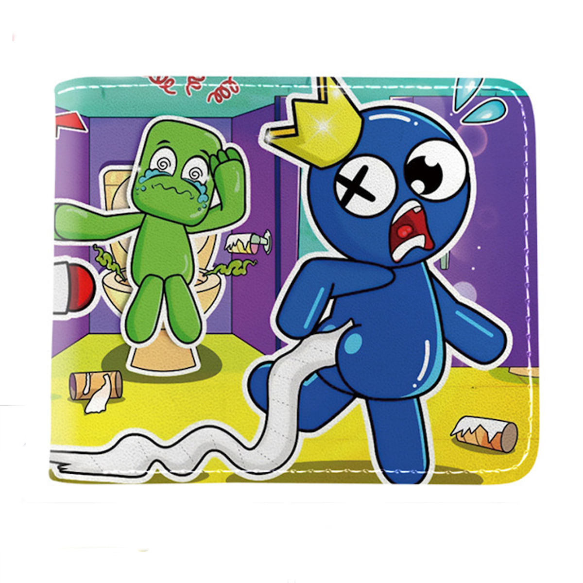 Carteira Banbans Anime Leather De Parede Curta Dobrável Para Crianças