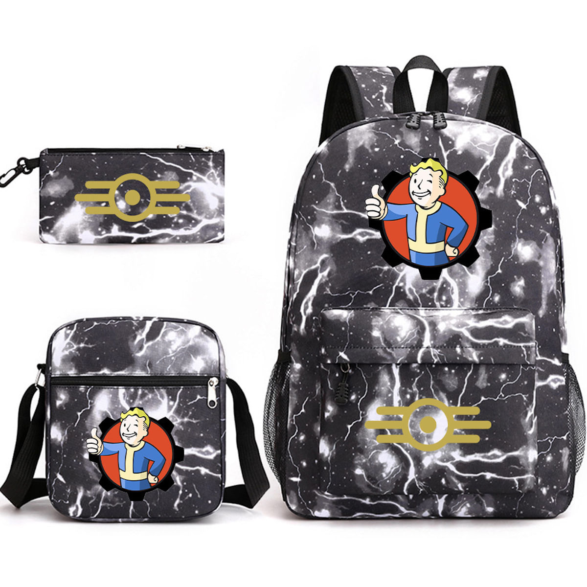 Conjunto De Mochilas Vault Boys Anime School, 3 Peças Com Bolsa De Ombro