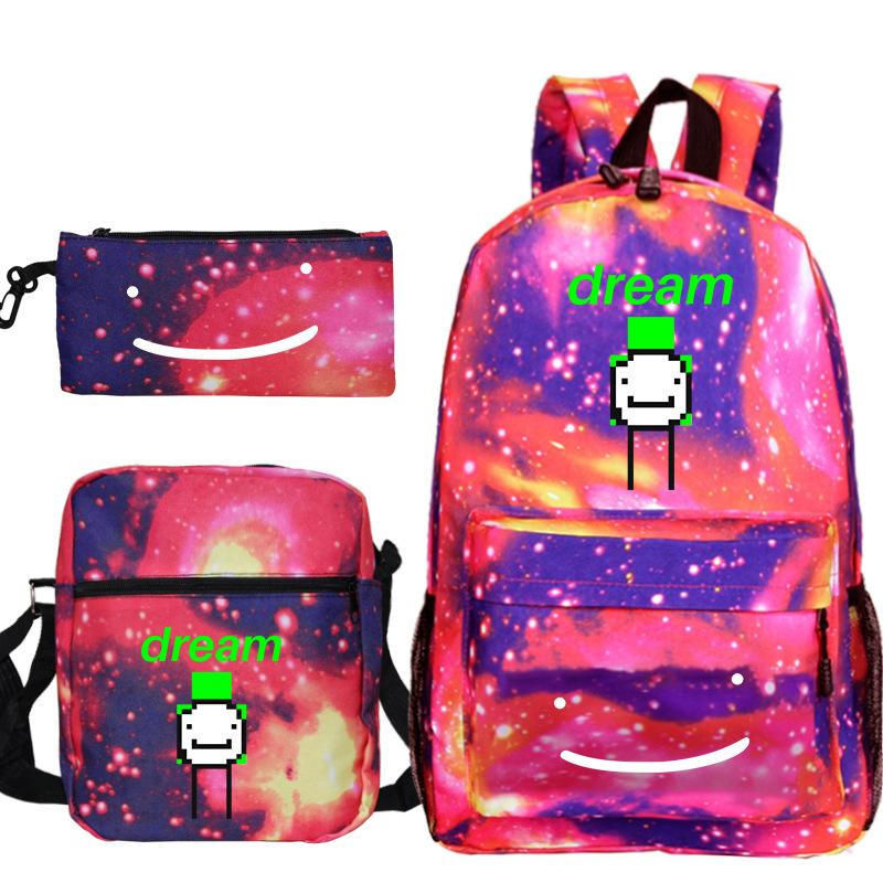 Conjunto De Mochilas Dreamwastaken Anime Printed School, 3 Unidades