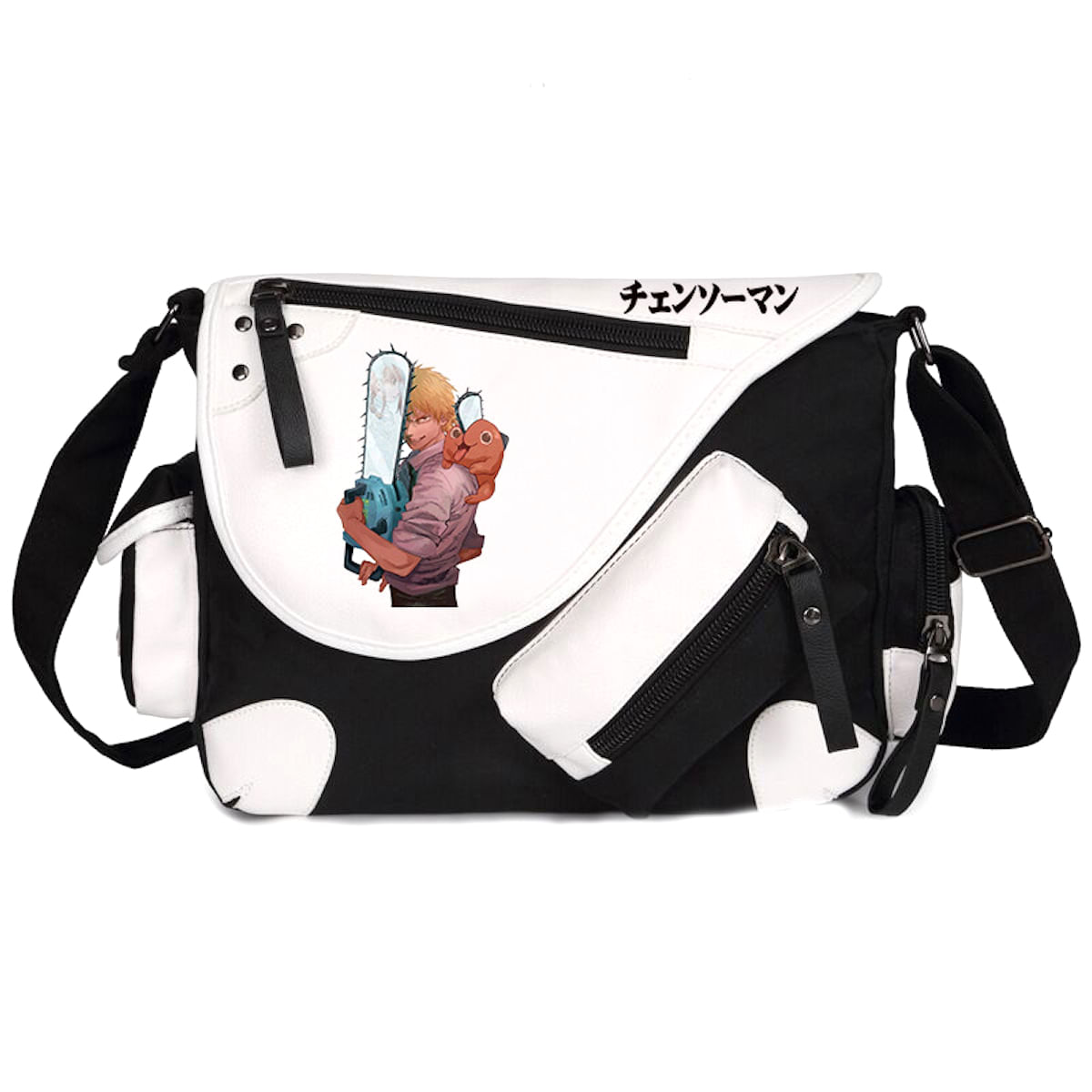 Bolsa De Ombro De Anime Com Motosserras De Lona Para Homens E Mulheres