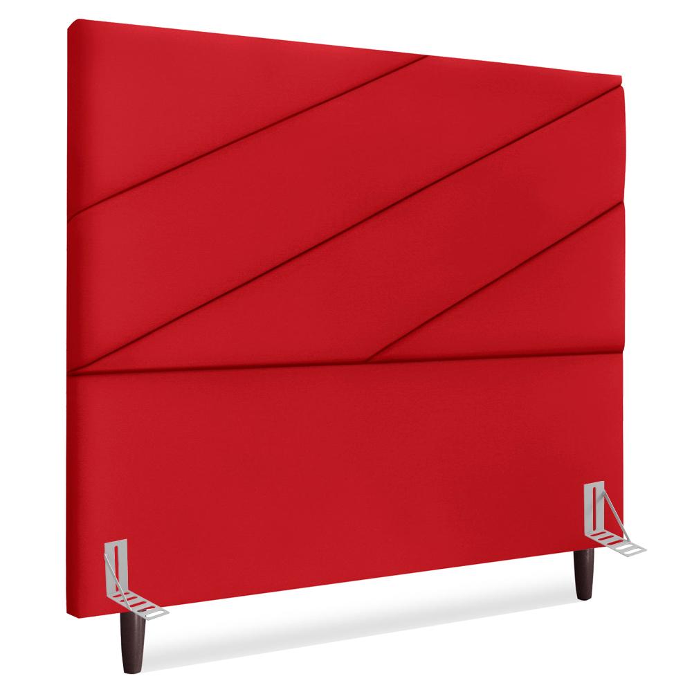Cabeceira Casal 140 Cm Com Frame Cristal Suede Vermelho Artte