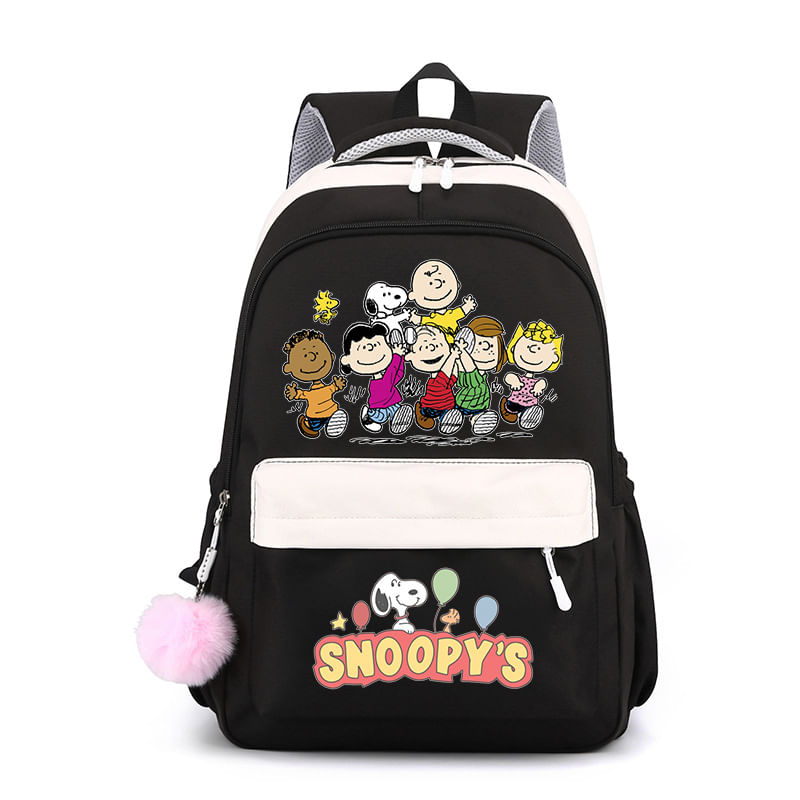 Mochila Escolar Snoopy Anime Para Estudantes De Nylon 600g