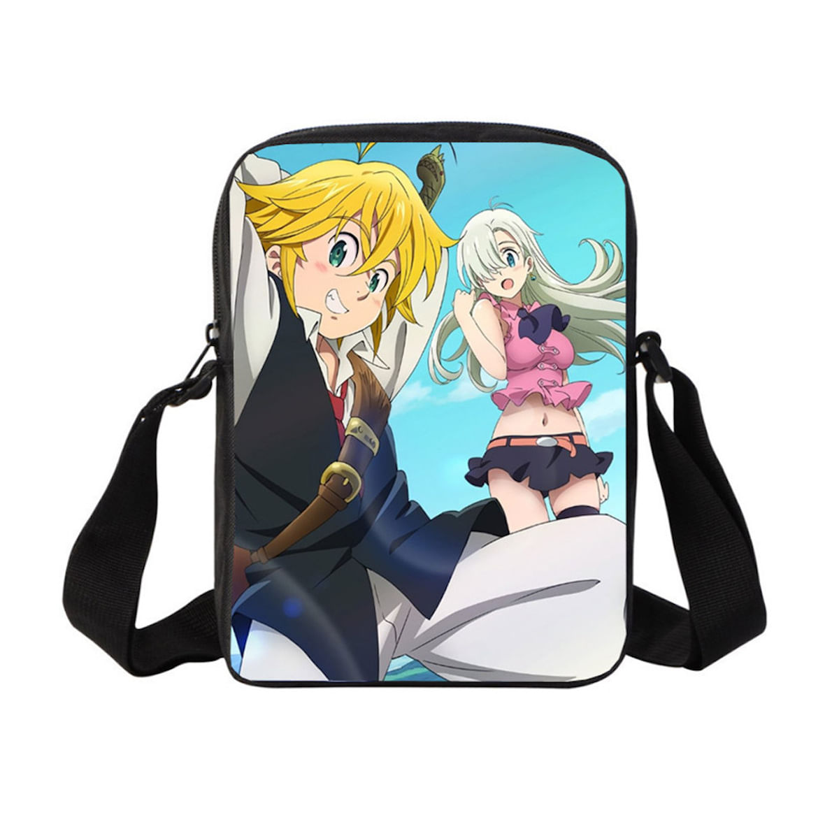 Bolsa De Ombro Anime Sevens Deadly Sins Poliéster 17x5x23cm