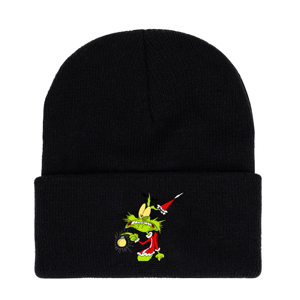 Chapéu De Malha Grinch Green Anime Winter Beanie 60g Acrílico