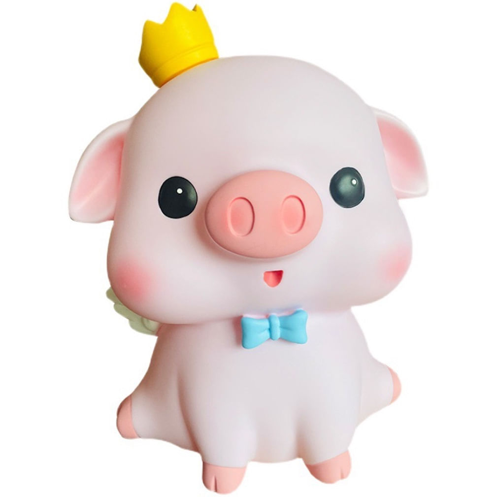 Porco Obediente Piggy Bank Para Crianças Caixa De Dinheiro Com Moedas 15x13x19cm
