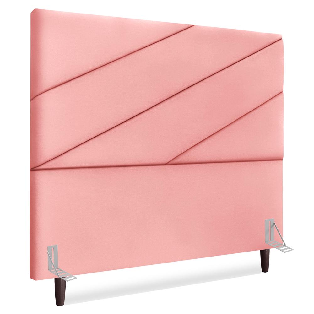 Cabeceira Queen 160 Cm Com Frame Cristal Suede Rosa Artte