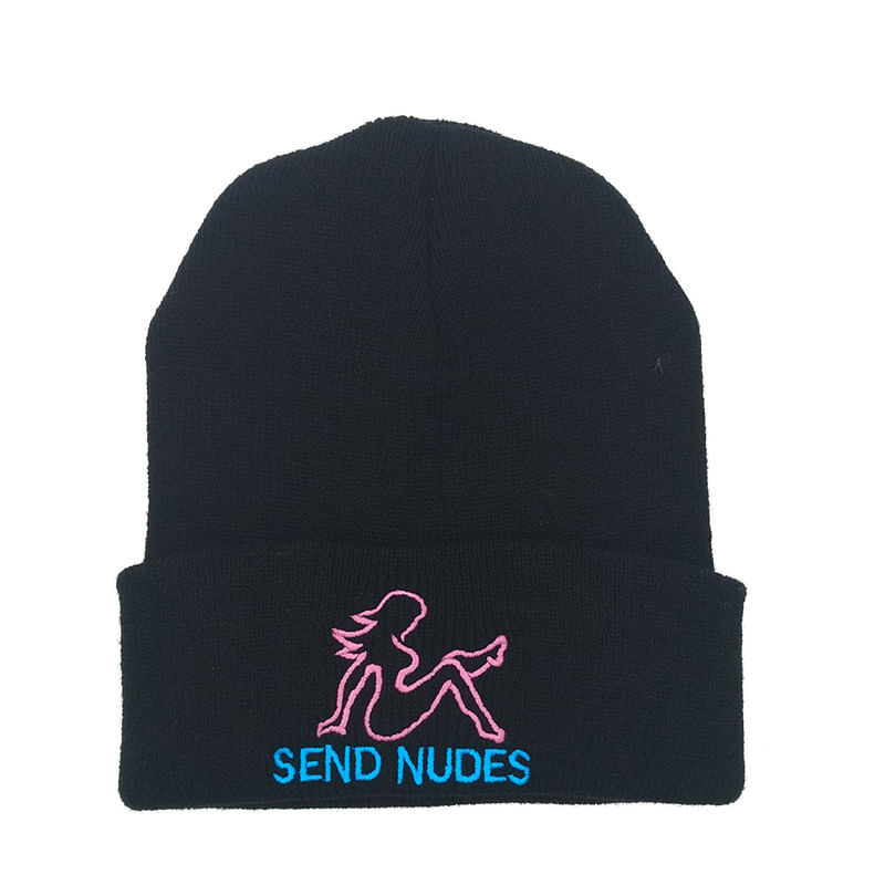 Chapéu De Malha Winter Beanie Slouch Hat Anime Sends Nudes