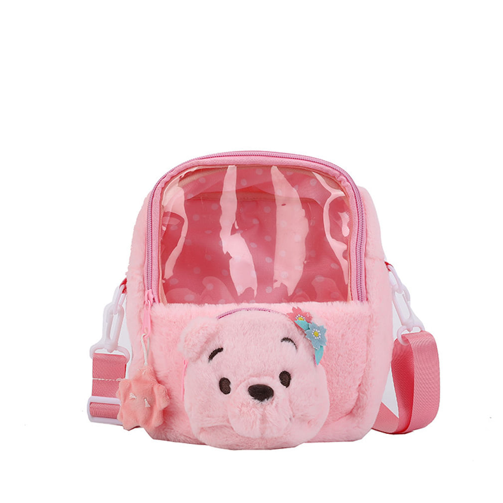 Bolsa Messenger Strawberry Bear Pink Para Crianças