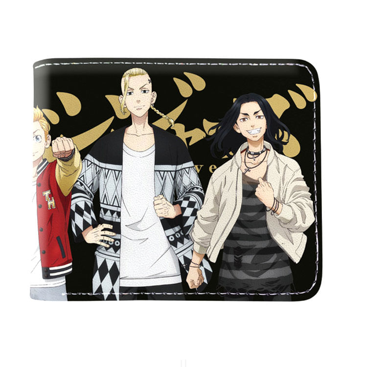 Carteira Tokyo Mikey Anime Leather Carteira Curta Dobrável