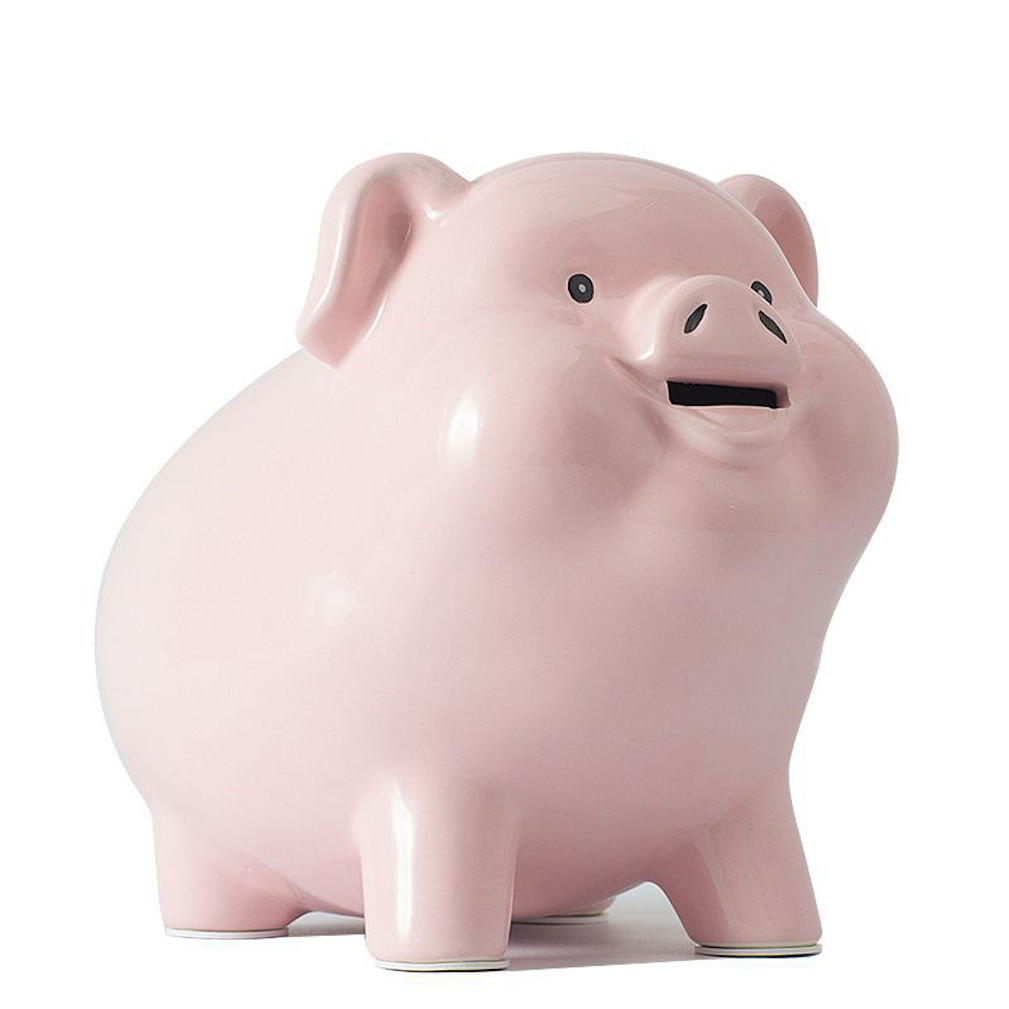 Porco Rosa De Cerâmica Piggy Bank Para Crianças 22x16x18cm