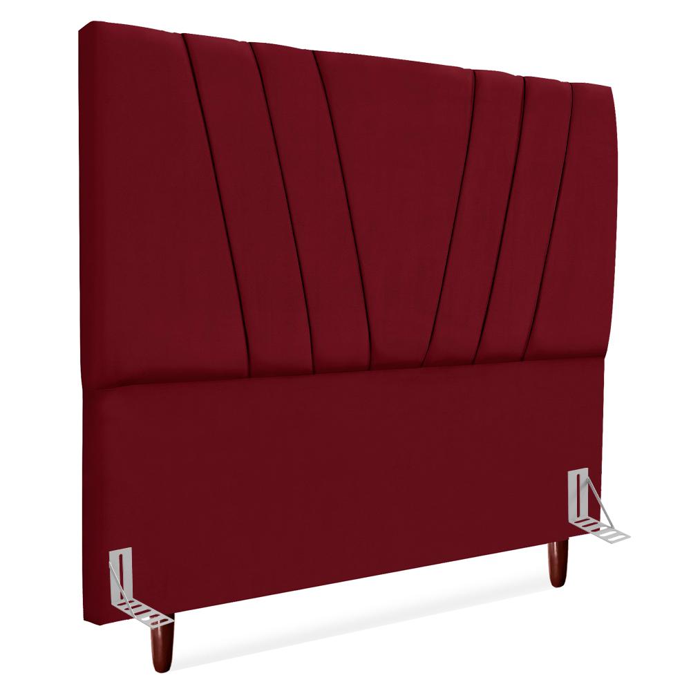 Cabeceira Casal 140 Cm Com Frame Belgica Suede Vinho Artte