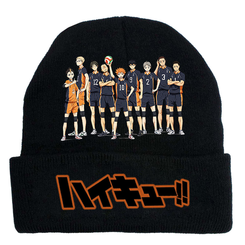 Chapéu De Malha Haikyuus Anime Winter Beanie Slouch Hat Soft