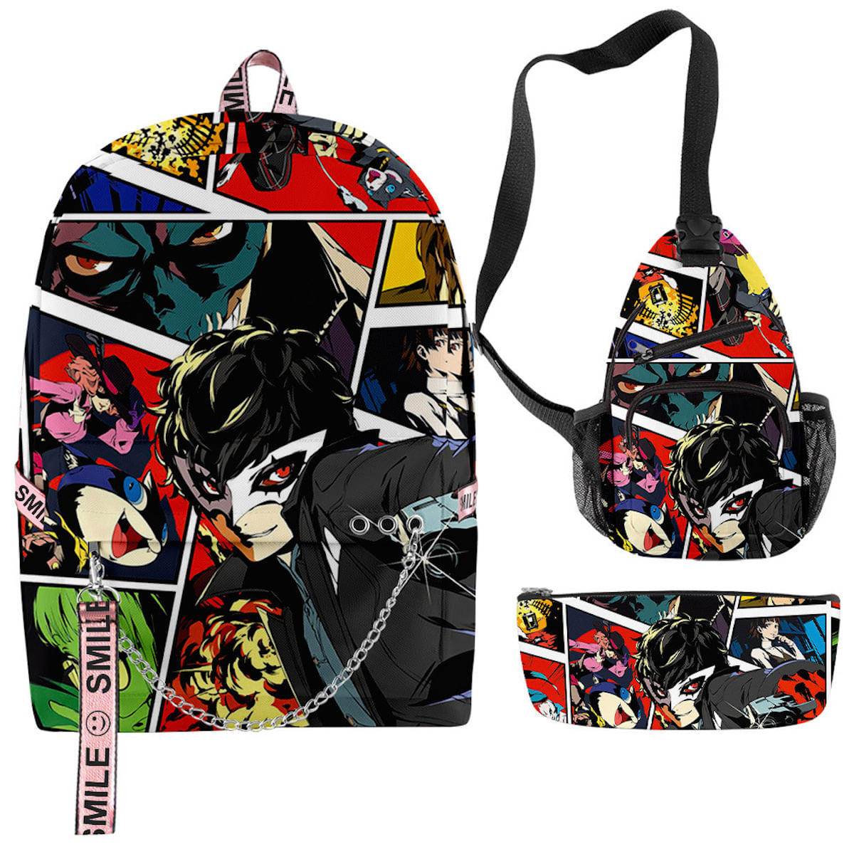 Conjunto De Mochilas Personas Amamiyas Rens Cartoon Kids 3 Unidades
