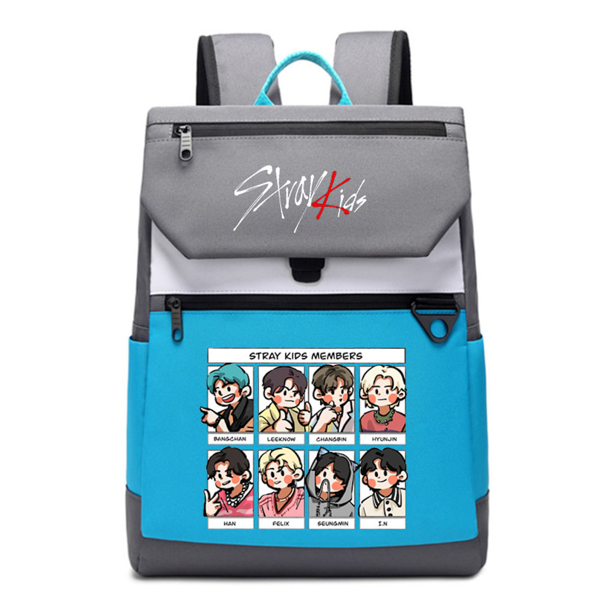 Mochila Stray Kids Cartoon School Oxford Cloth 31x13x41cm