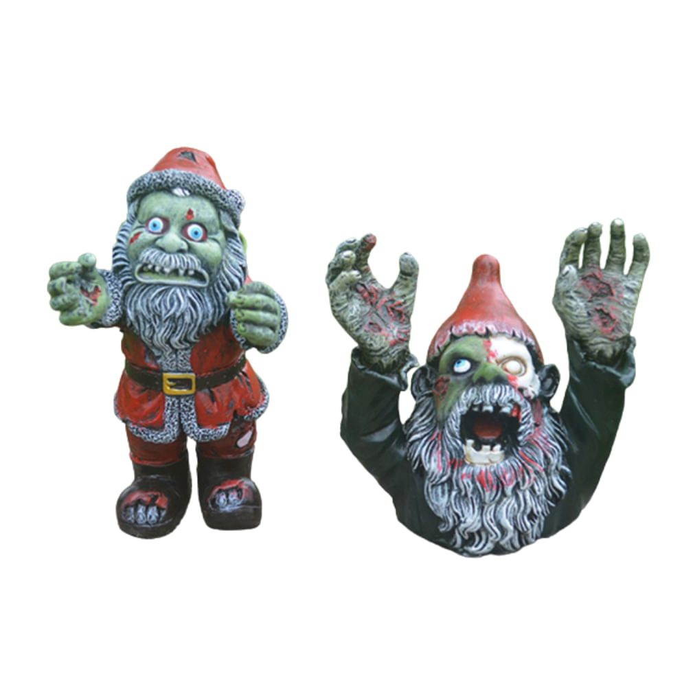 Estatueta De Estátua Halloween Ghost Zombie Gnome Bust Resin, 2 Unidades