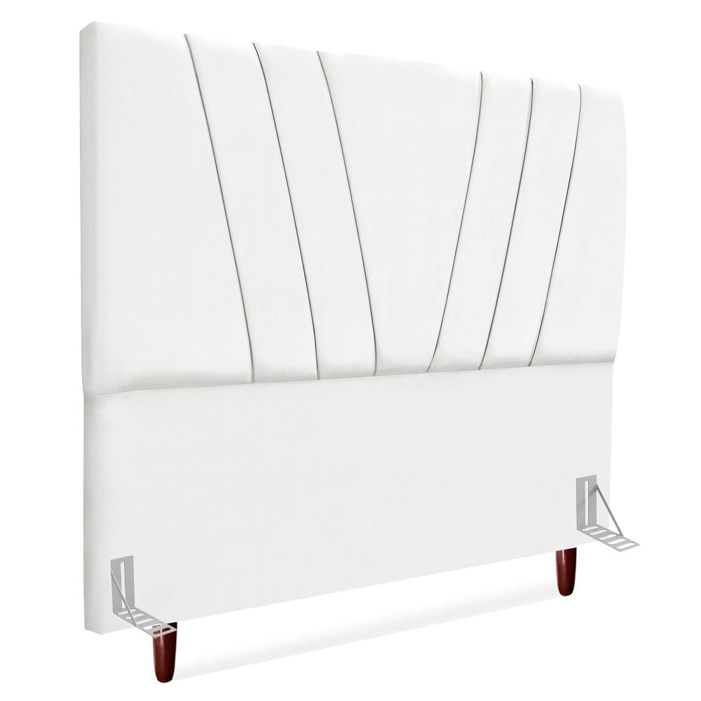 Cabeceira Queen 160 Cm Com Frame Belgica Suede Branco Artte