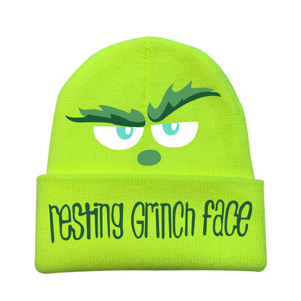 Chapéu De Malha Restings Grinchs Faces Anime Winter Beanie