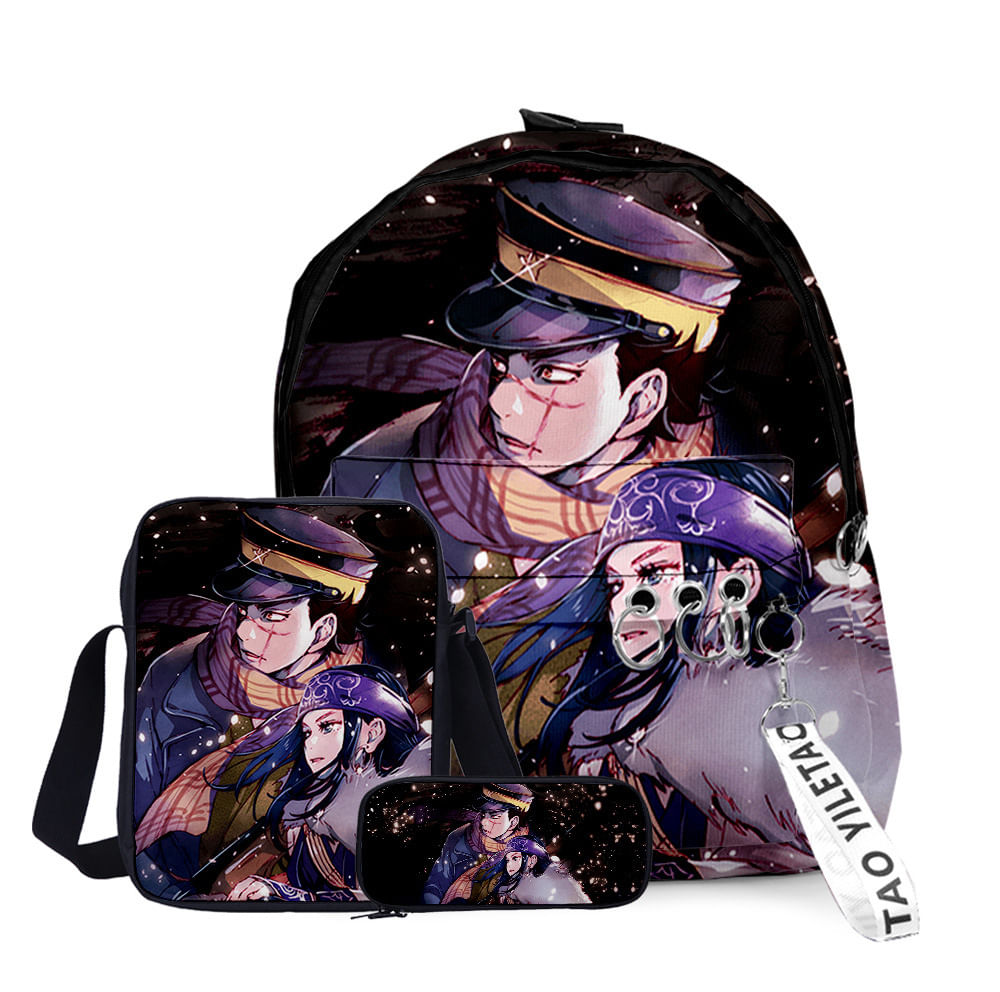 Conjunto De Mochilas Goldens Kamuys Saichis Sugimotos Anime School