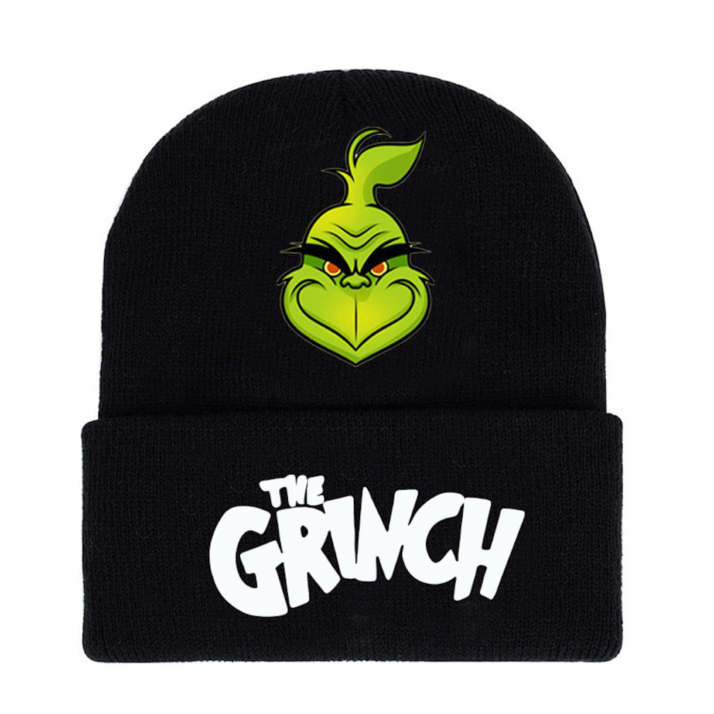 Chapéu De Malha Christmas Green Grinch Anime Winter Unissex