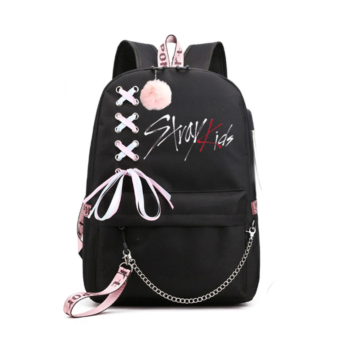 Mochila Stray Kids School Nylon 30x18x43cm 580g