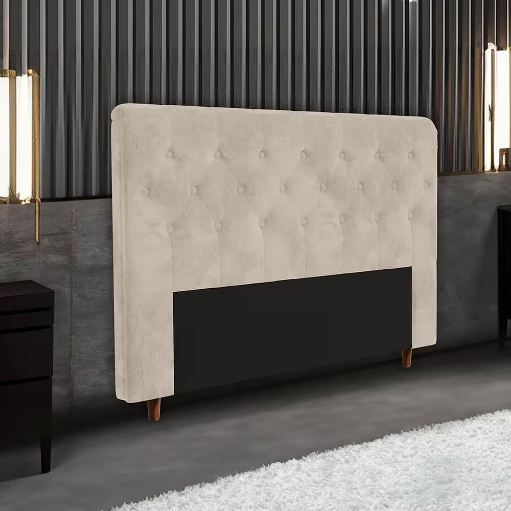 Cabeceira Para Cama Box De Solteiro Evelyn Com Revestimento Em Suede 90cm De Largura Portobel