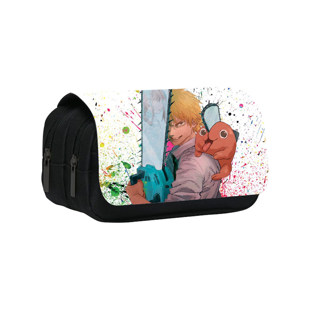 Estojo De Lápis Cartoon Anime Chainsaws Mans Large Capacity