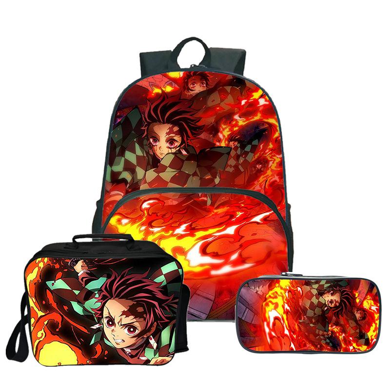 Conjunto De Mochilas Demons Slayers Satchel Anime 3d Printing School