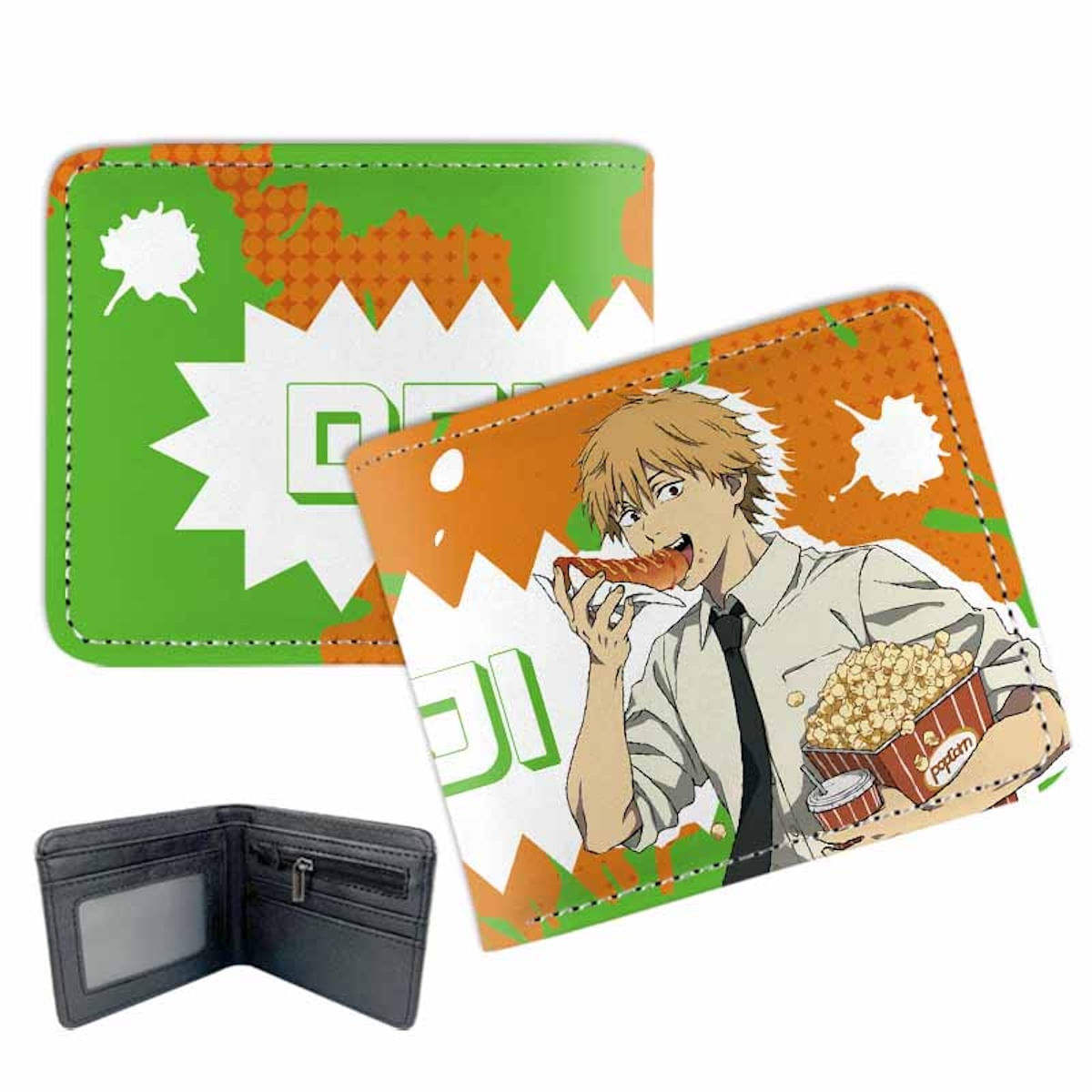 Carteira Chainsaws Mans Anime Characters Slim Bifold