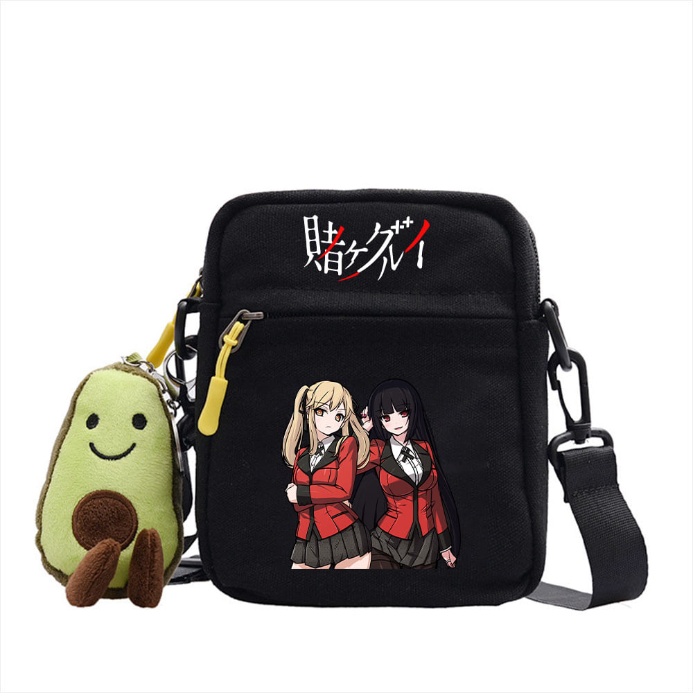 Bolsa Messenger Kakegurui Anime Lona Ombro 14x5x18cm