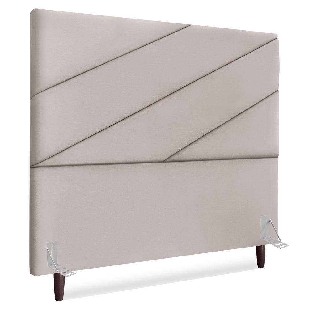 Cabeceira Queen 160 Cm Com Frame Cristal Suede Cinza Claro Artte